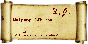 Weigang János névjegykártya